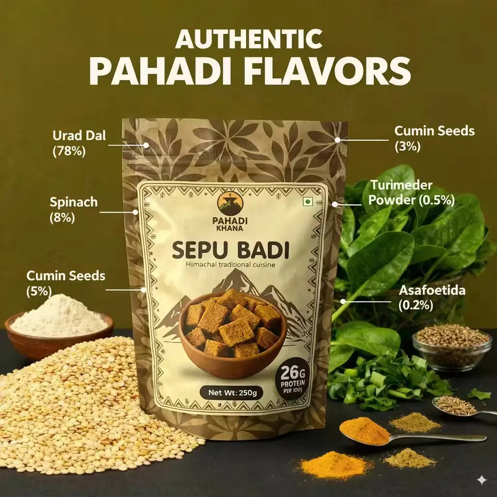 Raw Sepu Badi before cooking FSSAI certified natural no preservatives